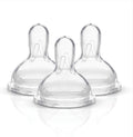 Medela slow flow wide base nipples 3 pack front view