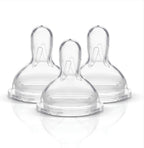 Medela slow flow wide base nipples 3 pack front view