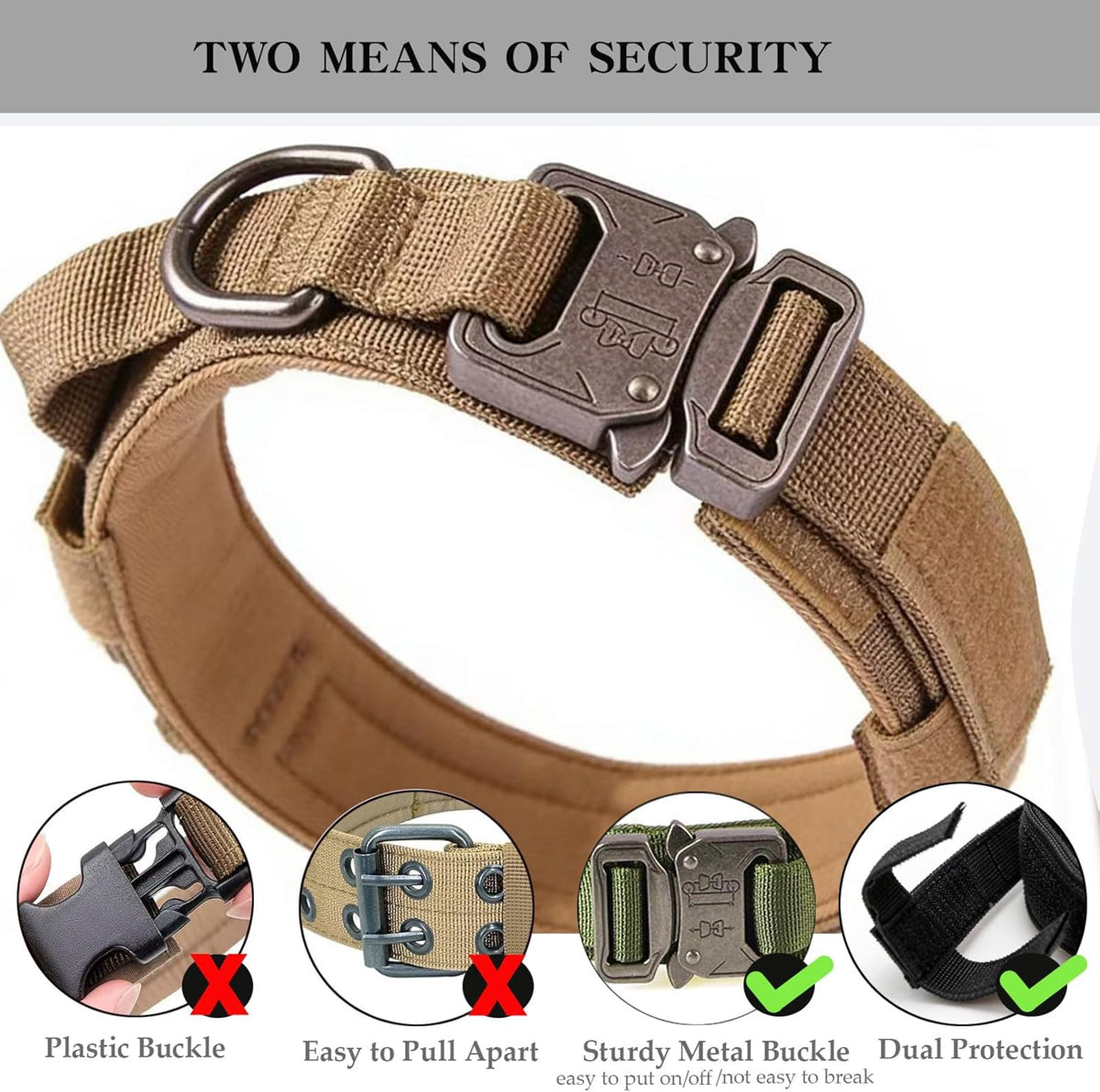 Adjustable tactical dog collar with control handle