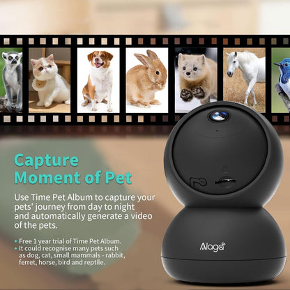 Alaga 3K smart pet camera with pan and tilt