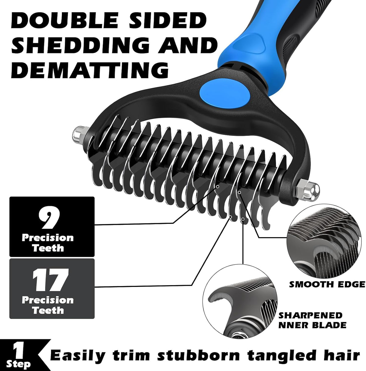 Self-cleaning slicker brush detail for dogs and cats
