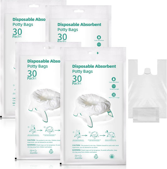 Uocai 120 pieces travel potty bags liners front view
