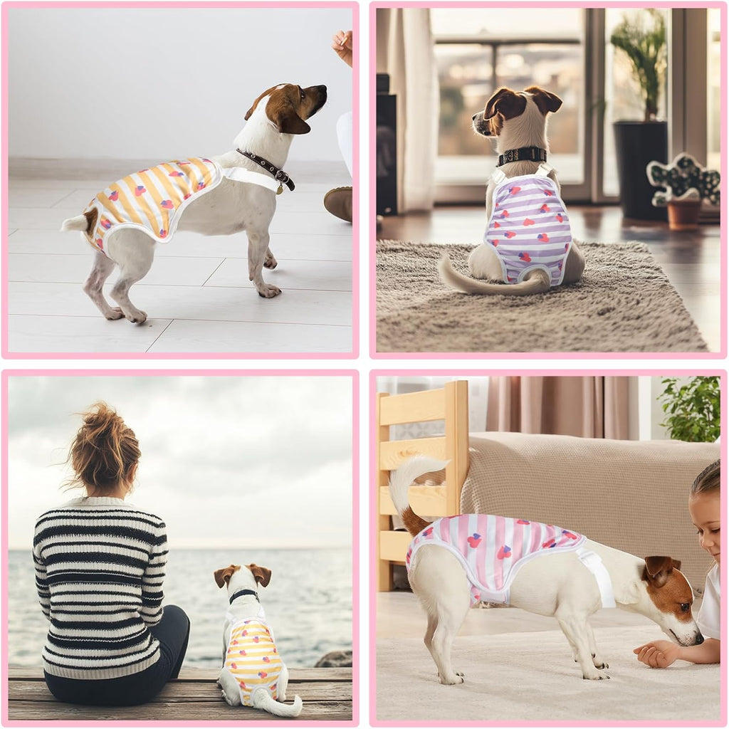 Jollywoods dog diaper jumpsuit showing secure hook and loop fasteners