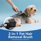 Included metal detangling comb for pets