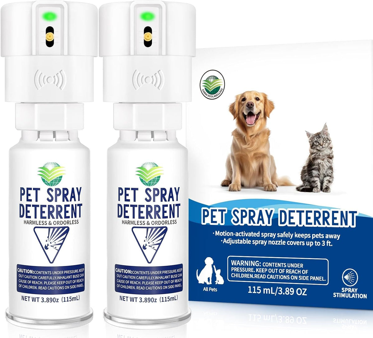 Pet Spray Deterrent System, Motion Activated Cat System, Pet Device Senses Cat & Dog Up to 3 Feet Away, Outdoors & Indoor Cat Deterrent Spray [1 Pack] Black - Image 10
