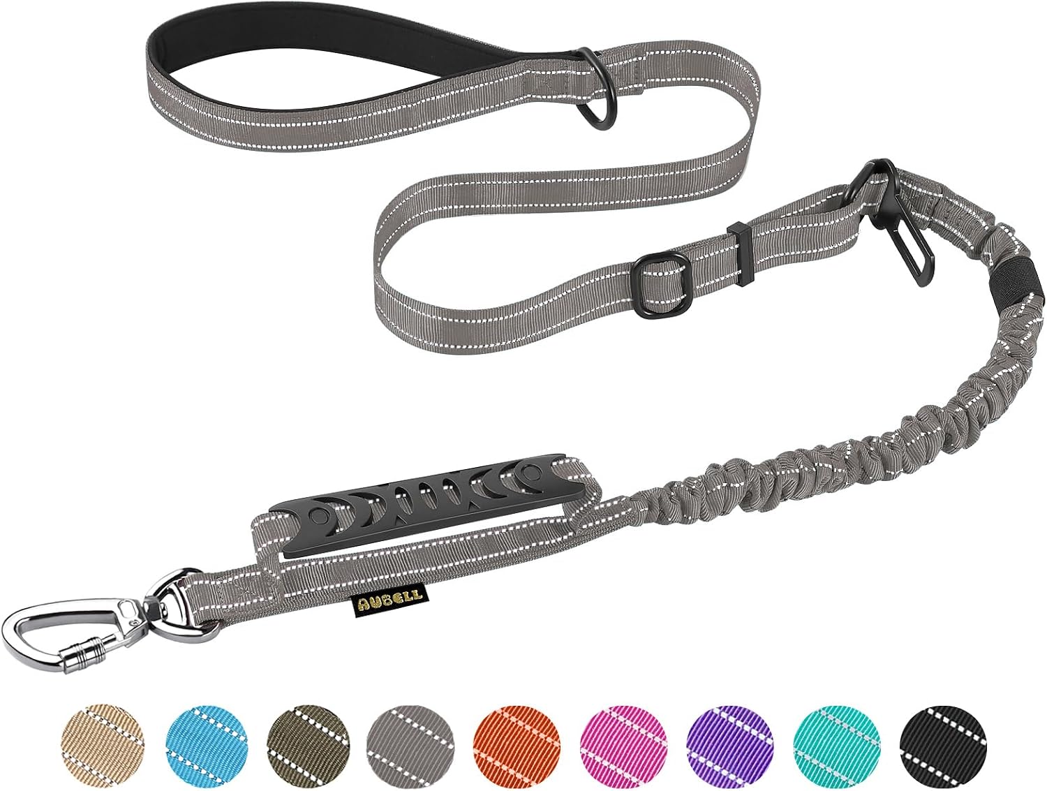AUBELL Tactical Dog Leash Heavy Duty,4-6ft Reflective Strong No Pull Bungee Leash for Medium Large Dogs with Comfortable Padded Double Handle,Car Seat Belt,360 Degree Rotating Carabiner,Pink - Image 12