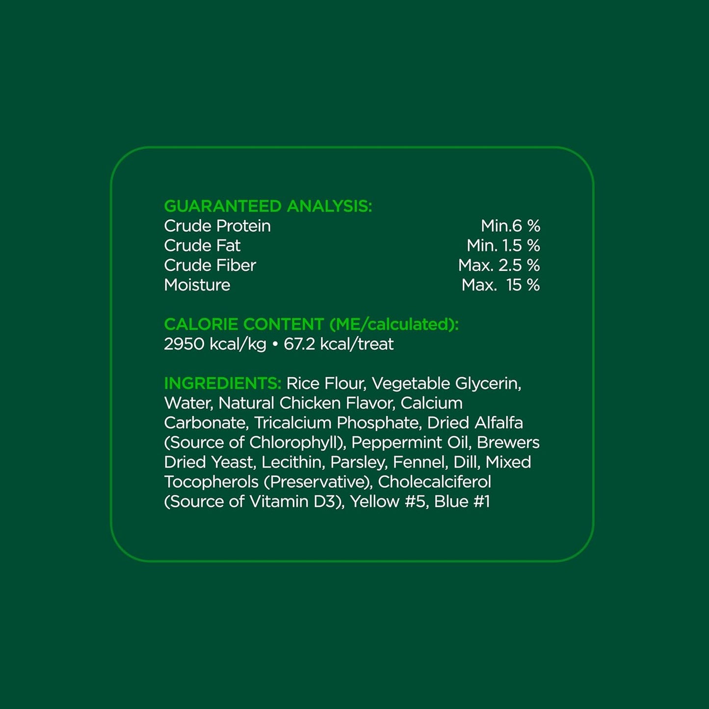 Minties dental chews for medium dogs displaying the unique shape that scrapes plaque