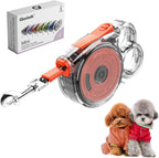 Small puppy walking with Gluckelk retractable leash