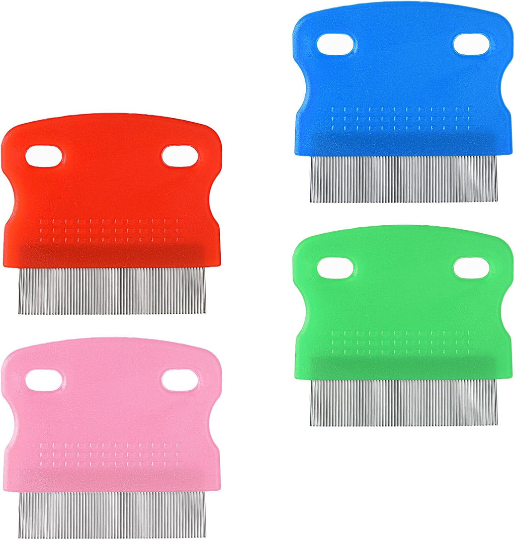 Wanmu 4 pieces stainless steel pet flea comb set front view