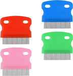 Wanmu 4 pieces stainless steel pet flea comb set front view