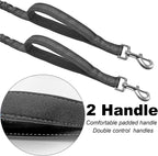 Premium neoprene padded control handle on the heavy duty dog leash extension.