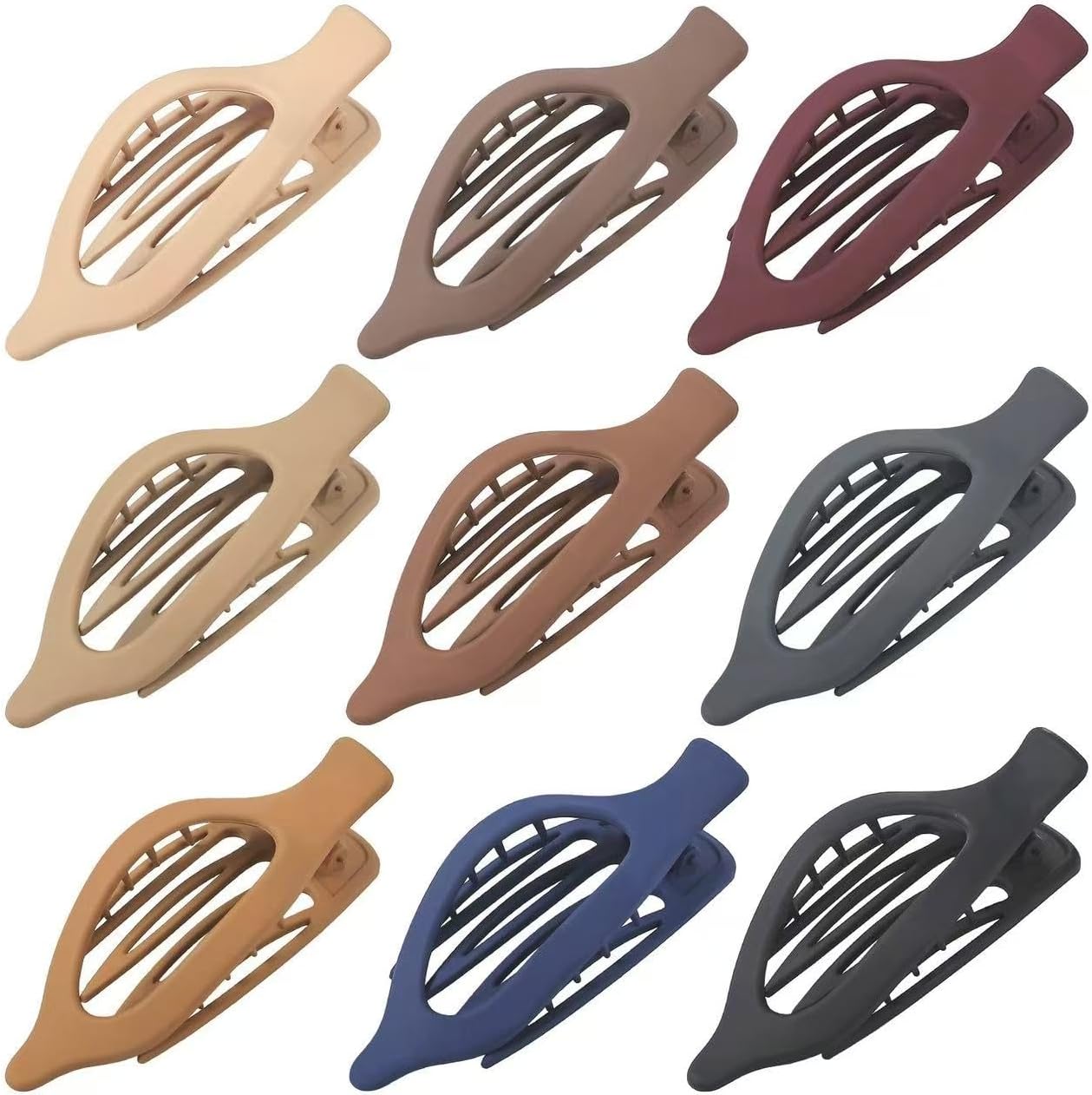 Mandydov 9 Pack Flat Hair Clips multicolor front view