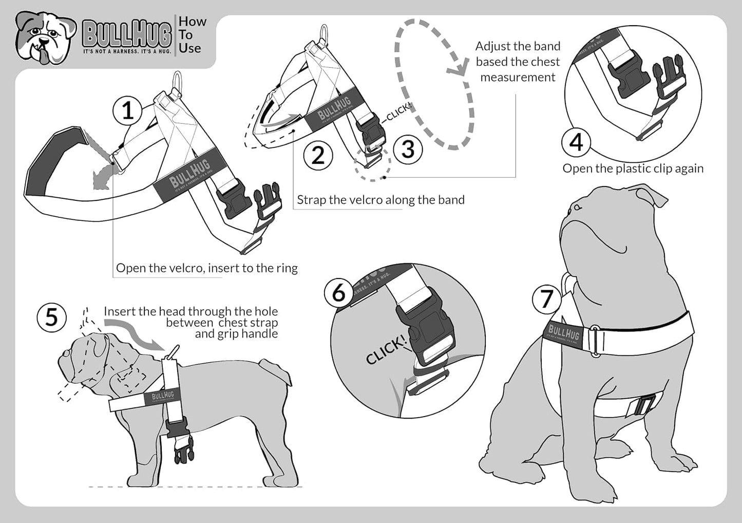 Bullhug dog harness fast release buckle detail