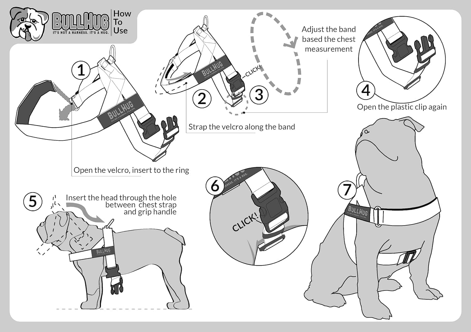 Bullhug dog harness fast release buckle detail