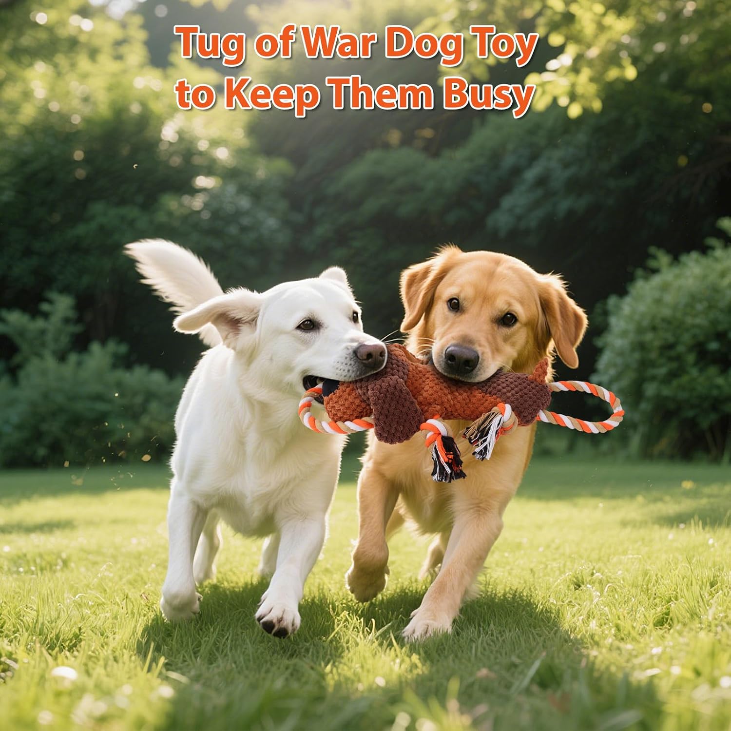 Squeaky dog toy with hidden crinkle paper for mental stimulation.
