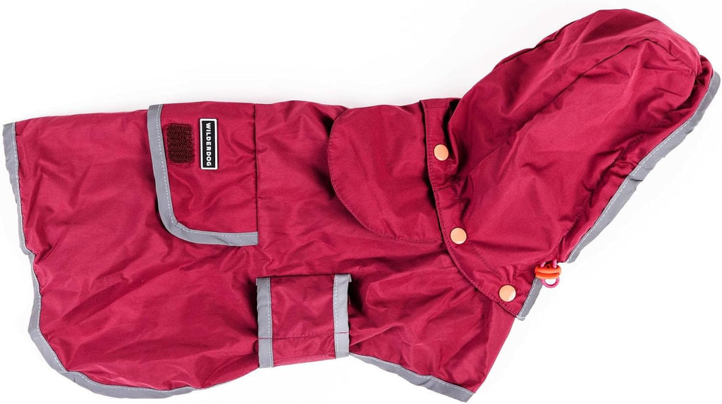 Adjustable torso strap and secure closures on waterproof dog apparel