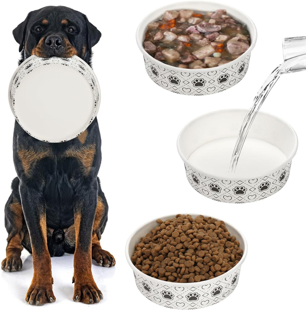 SOUJOY cute paw print design cat travel bowl with water