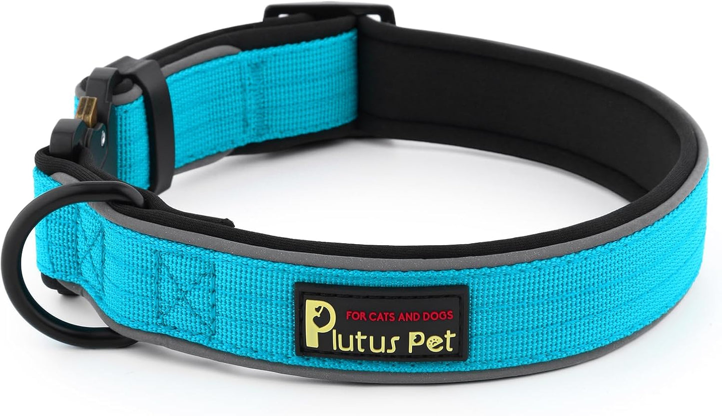 Plutus Pet Tactical Dog Collar, Reflective, Adjustable Heavy Duty Dog Collar, Soft Padded and Comfortable, for Small Medium and Large Dogs (Ranger Green, L) - Image 9