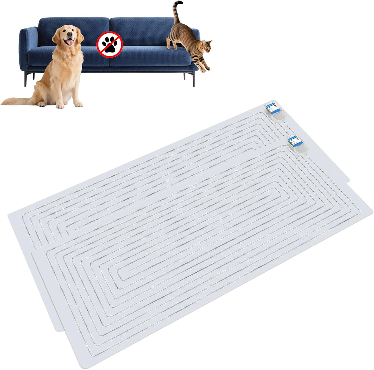 PAPARELA Scat Shock Mat for Dogs and Cats Indoor, Pet Shock Mats for Training Pets, Electric Repellent Mat Keeps Dogs and Cats Off Counter, Couch and Sofa, 3 Training Modes (60"x 12" Two Pieces) - Image 11
