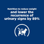 Authentic USA imported Hills Prescription Diet metabolic cat food display highlighting the urinary care seal.