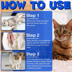 Applying ALIVO healing spray to a cat with irritated skin