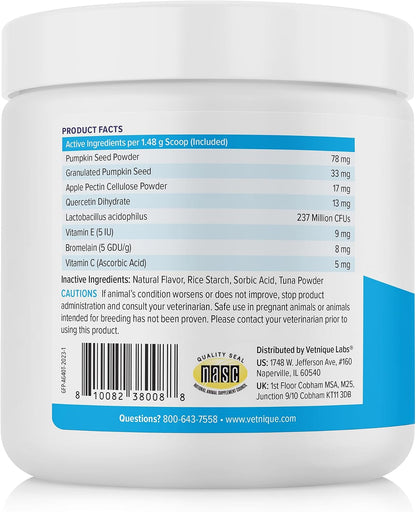 Authentic Vetnique Glandex four ounce tuna flavored supplement for feline digestion