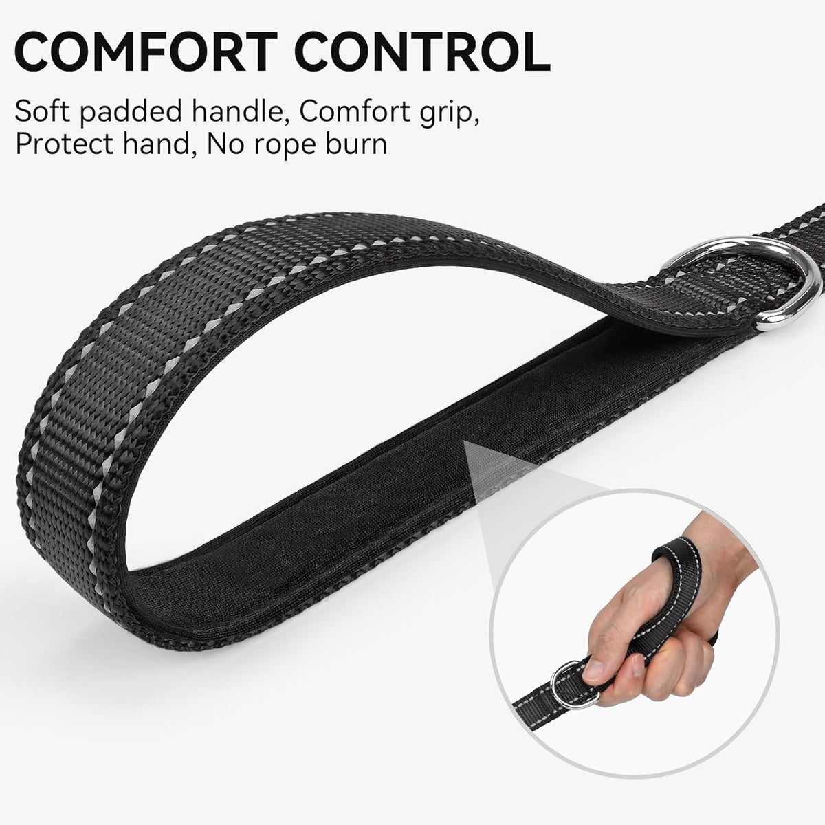 Joytale six feet dog lead double sided reflective stitching night safety.