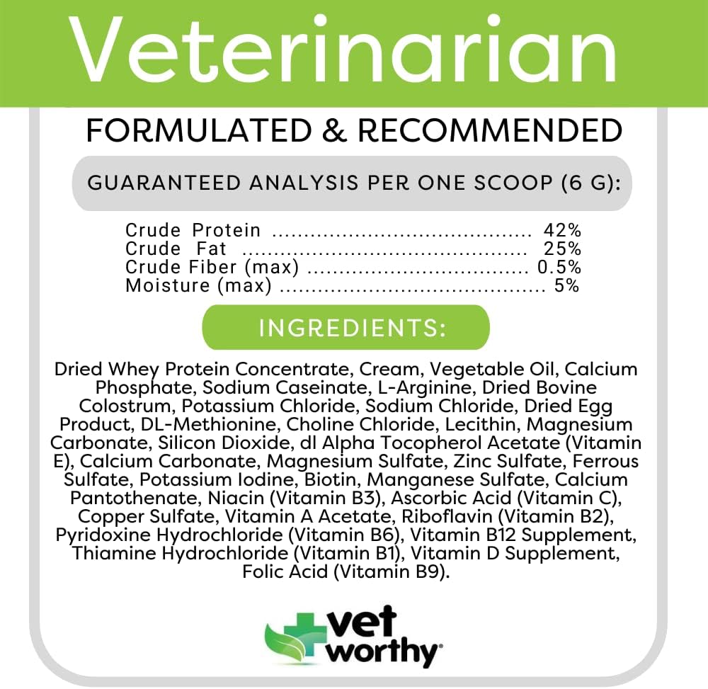 Vet Worthy 12 ounce cat formula jar showing ingredients