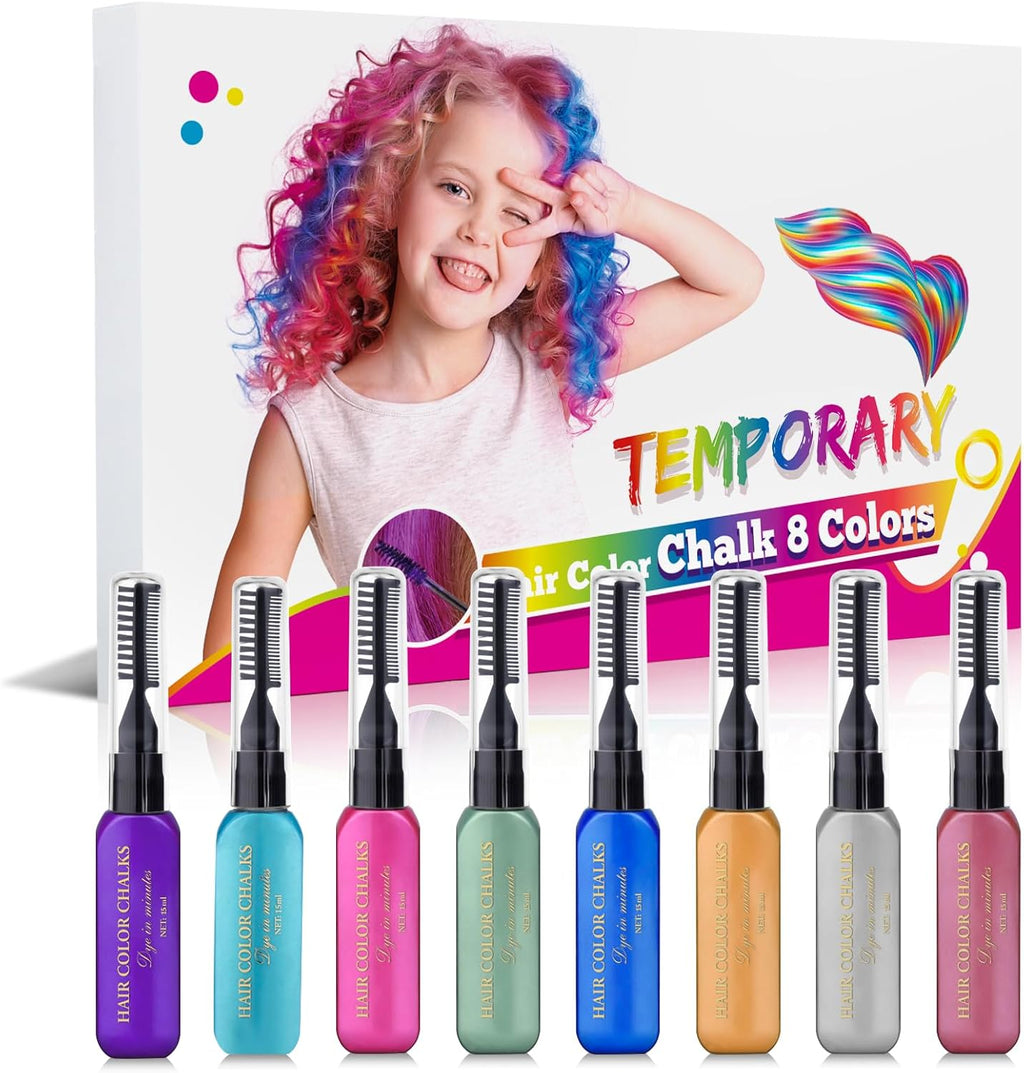 DeMoce 8pcs temporary hair color chalk set front view
