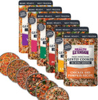 Close up of healthy chicken and pumpkin dog food recipe