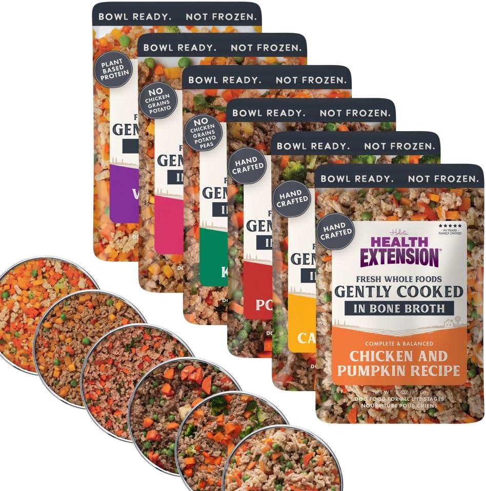 Close up of healthy chicken and pumpkin dog food recipe