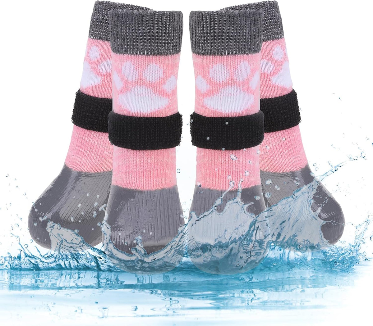 Rear view of dog socks for senior dogs with grip