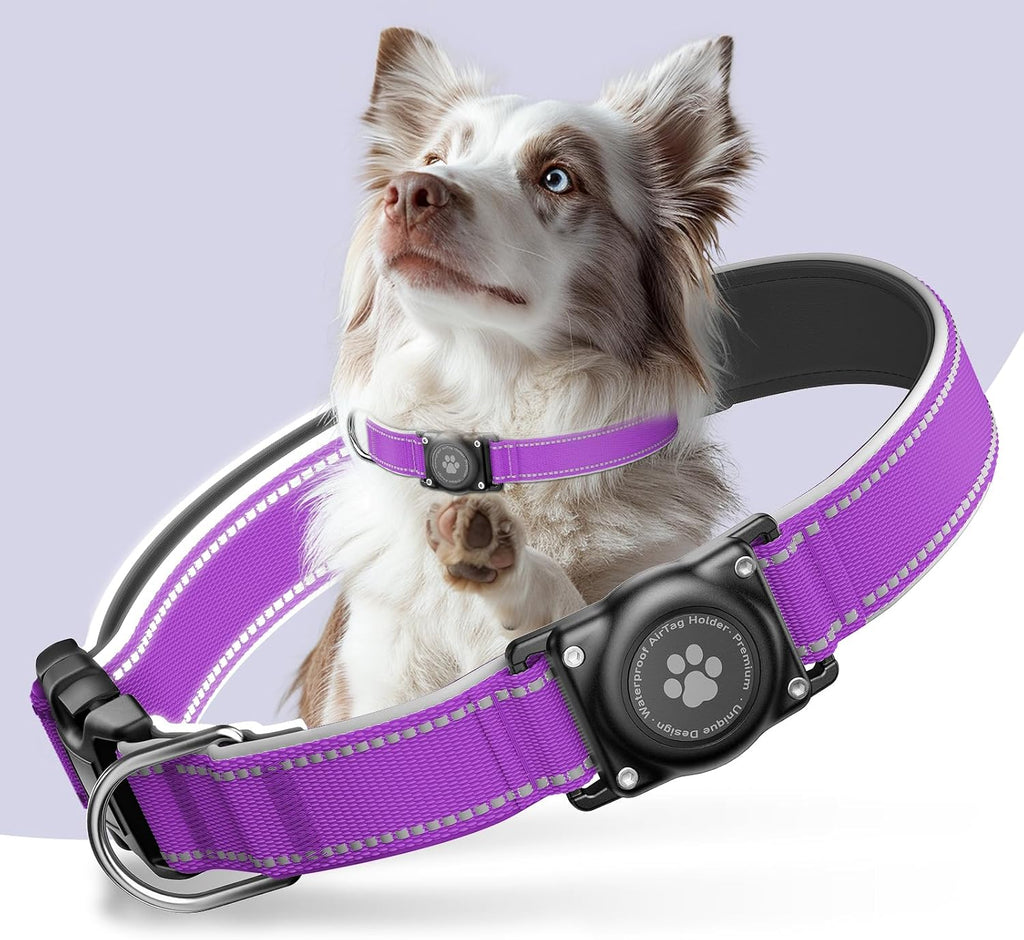 Upgraded AirTag Dog Collar, IP68 Waterproof Air Tag Dog Collar Holder, Reflective, Ultra-Durable, Comfortable Padded, Heavy Duty Dog Collars for Small Medium Large Dogs (M (12.6"-17.1"), Blue) - Image 15