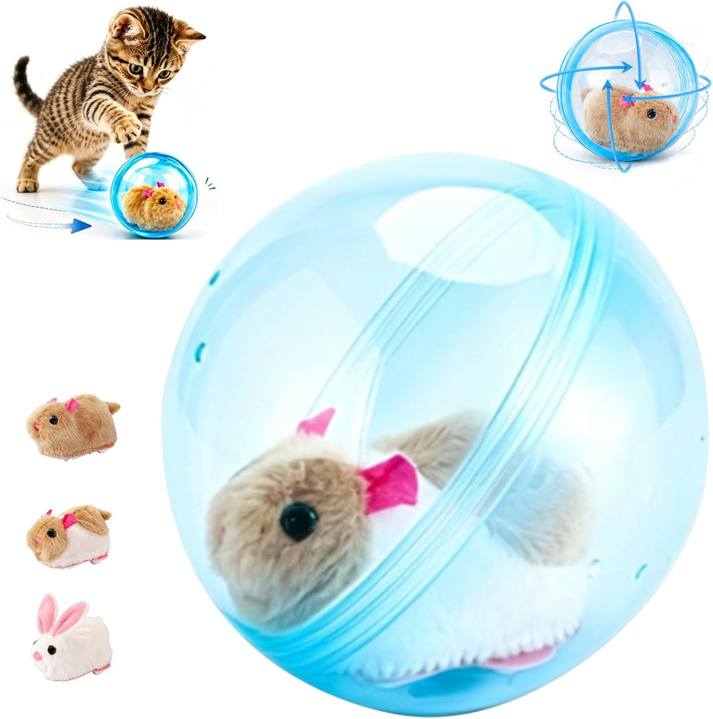 2026 New Self-Rolling Interactive Cat Ball Realistic Animal Automatic Moving Rolling Cat Ball 360 degrees Rolling Spin Moving Cat Ball Fun Indoor Interactive Pet Ball for Cats Dogs Chasing (Blue, Mouse-A) - Image 10