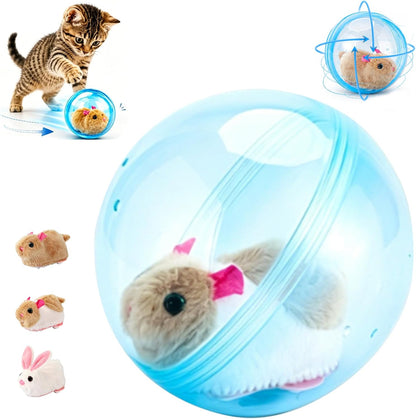 2026 New Self-Rolling Interactive Cat Ball Realistic Animal Automatic Moving Rolling Cat Ball 360 degrees Rolling Spin Moving Cat Ball Fun Indoor Interactive Pet Ball for Cats Dogs Chasing (Blue, Mouse-A) - Image 10