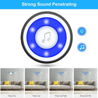 White wireless dog doorbell receiver plugged into wall outlet