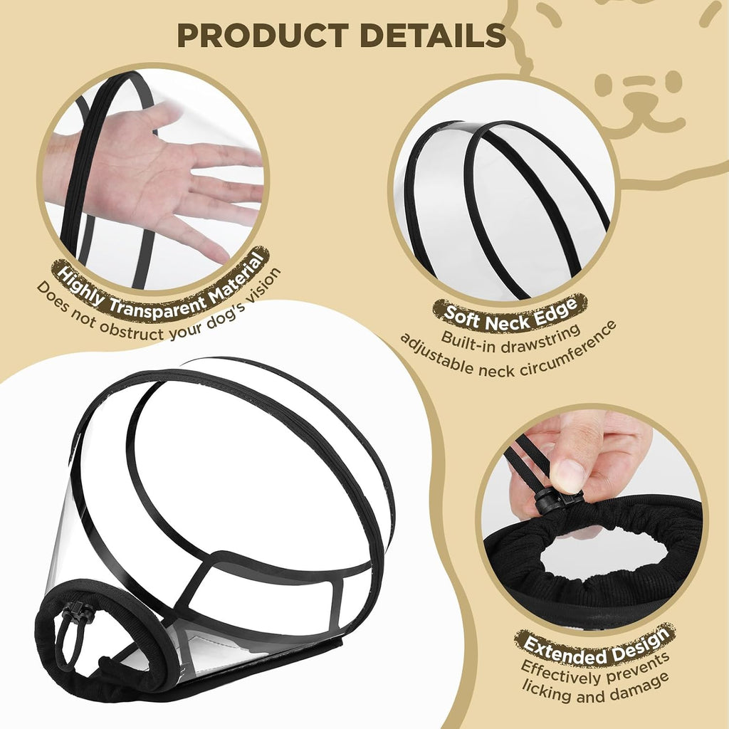 BONTHEE adjustable depth dog cone showing soft padded neck edges