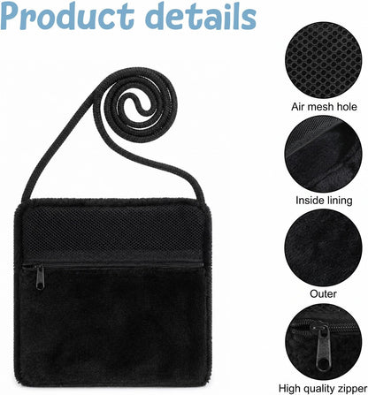 2 Pack Carry Bonding Pouch Sugar Glider Pouch Breathable Soft Hamster Carrier Small Animal Travel Sleeping Bag Cage with Strap Zipper for Squirrels Hamsters Rodents Other Small Pets - Image 3
