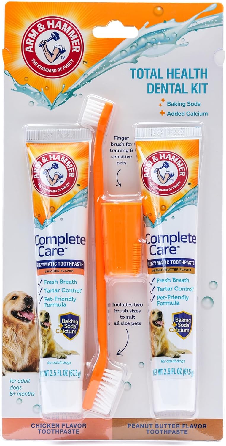 Arm & Hammer Complete Care Puppy Dental Kit, Enzymatic Toothpaste with Baking Soda and Calcium for Dogs, Peanut Butter Flavor, Toothbrush and Microfiber Brush Included, Fluoride-Free, 2.5 Oz - Image 13