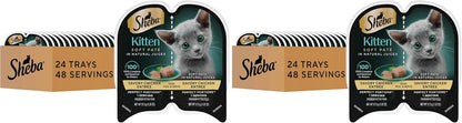 Sheba Perfect Portions Kitten Wet Cat Food Pate Chicken Entree, Salmon Entree, and Turkey Entree, 2.6 oz. Twin-Pack Trays (24 Count, 48 Servings) - Image 10