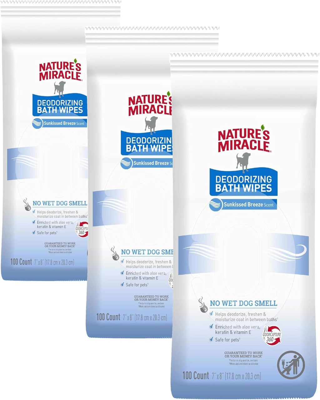 USA imported pH balanced dog wet wipes with aloe vera and vitamin E packaging