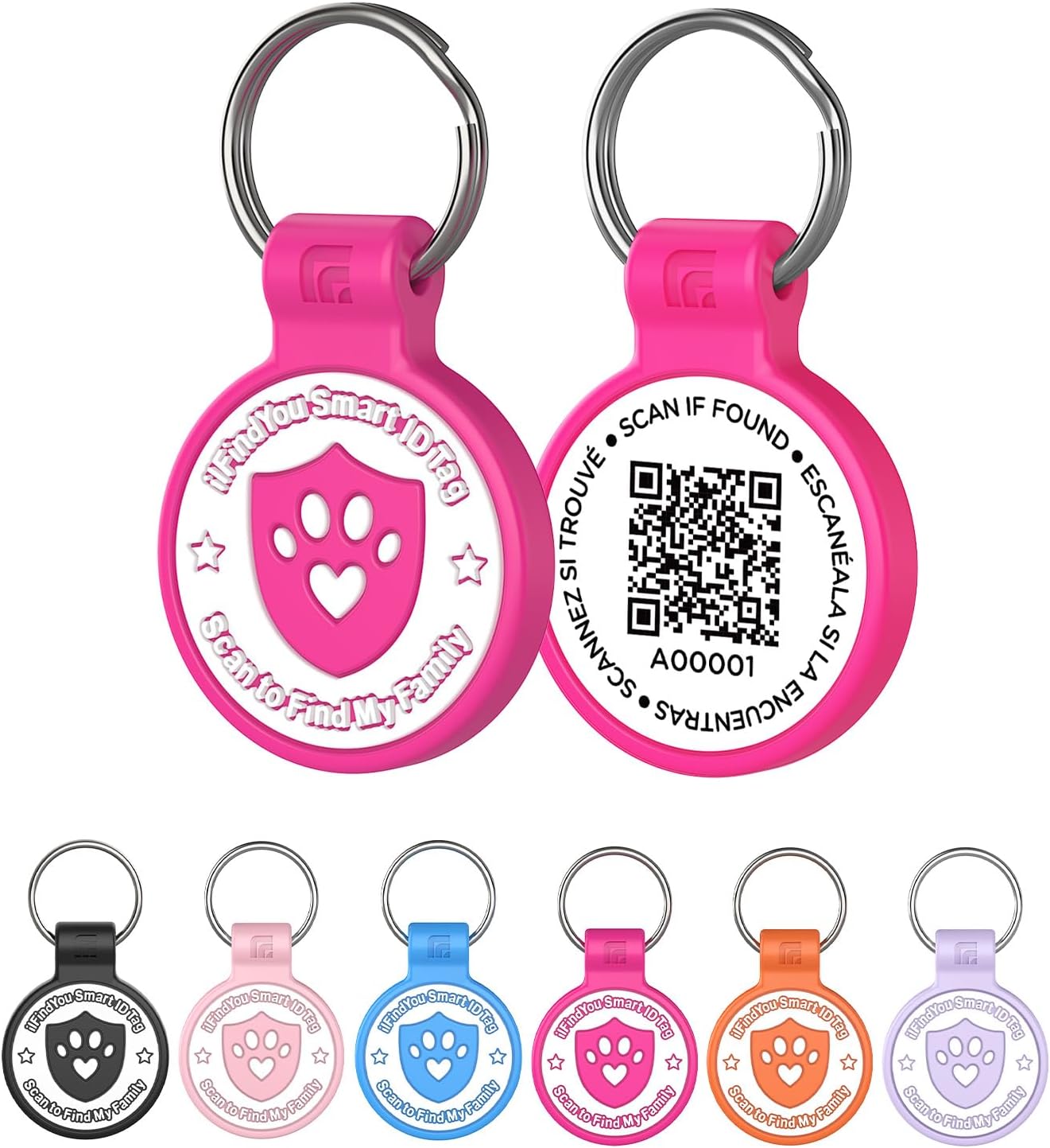 Silicone Cat Tags Personalized Small for Pet Collars, QR Code Cat Name Tags, Scan Location Alerts, Purple S - Image 13