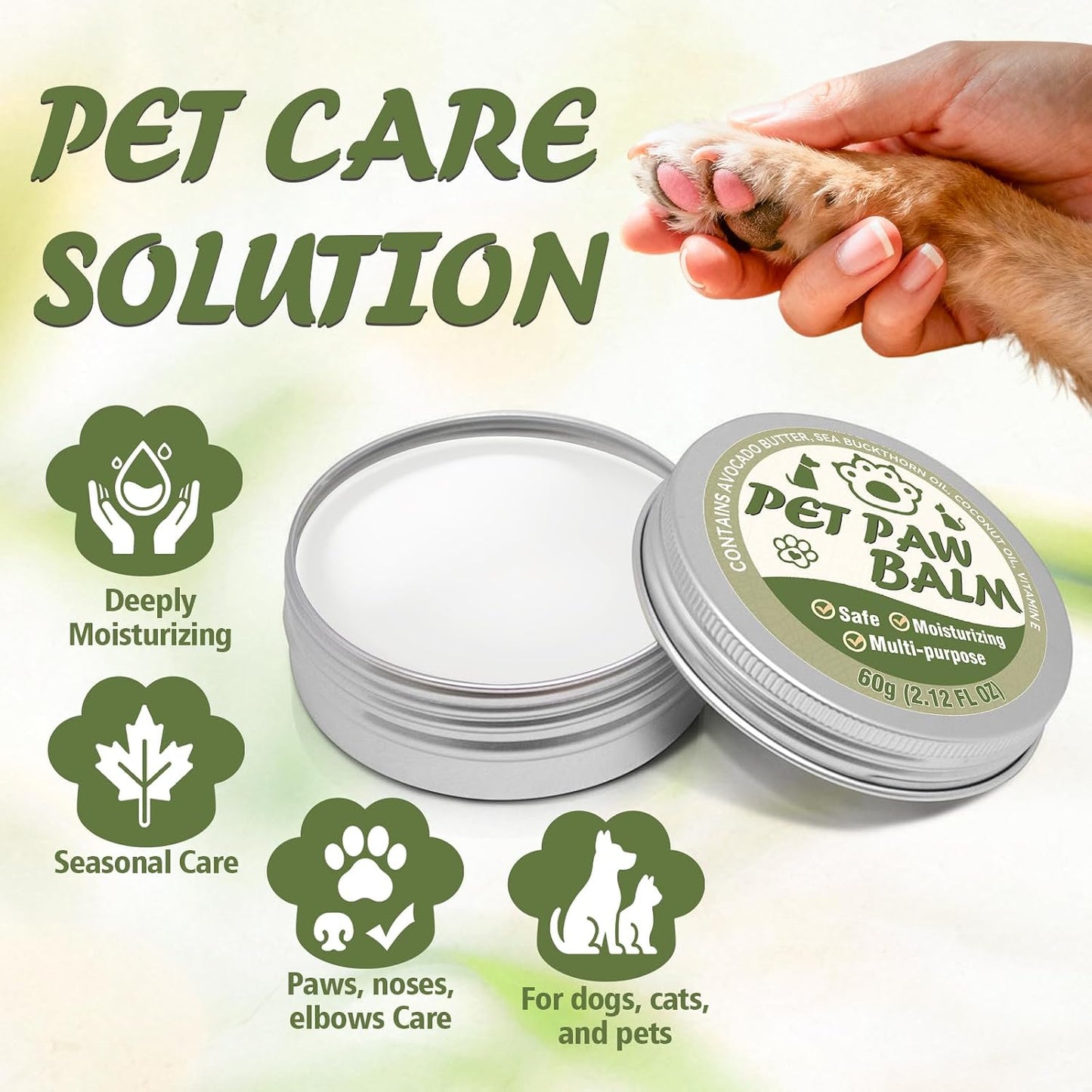 PawSono natural paw balm application on cracked dog paw pads