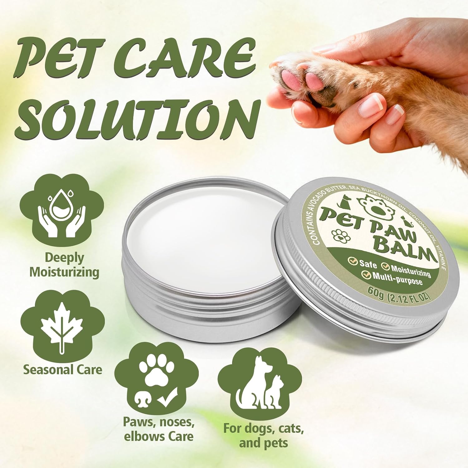 PawSono natural paw balm application on cracked dog paw pads