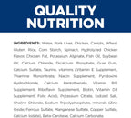 Nutritional label and ingredients closeup