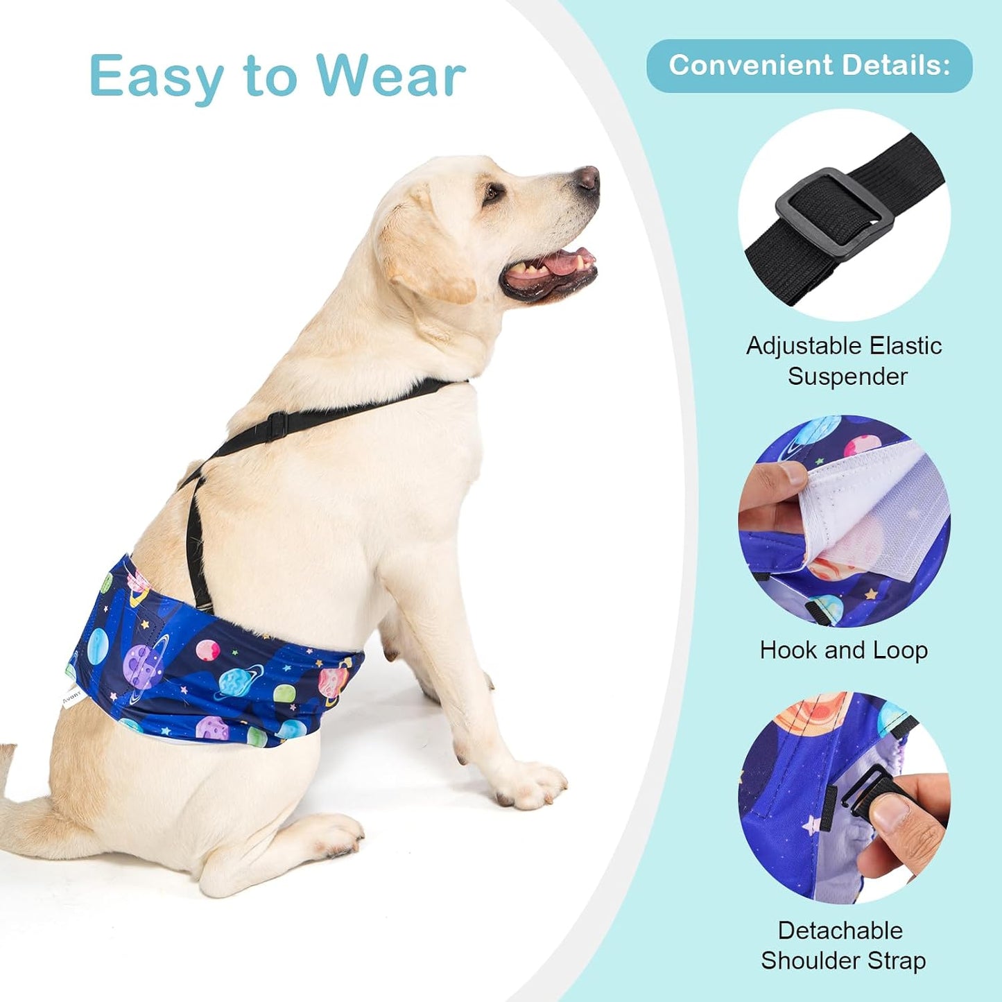 Avont escape proof dog diaper with shoulder strap harness