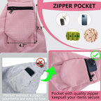 Close up of anti-static fabric on pink puppy carrier