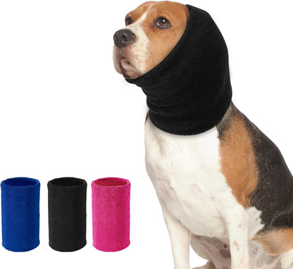Dog Ear Muffs Noise Protection, Dog Calming Hoodie Cat Anxiety Relief Ear Wrap, Double Layer Thickened Soft Elastic Neck Head Cover Noise Cancelling for Grooming,Force Drying,Fireworks (Blue, Small) - Image 9