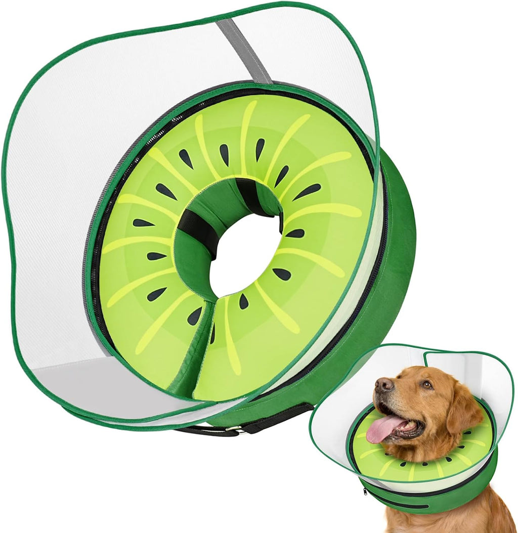 Supet Raised Inflatable Dog Cone After Surgery - Adjustable Recovery Donut Collar with Removable Shield to Stop Licking Wounds & Protect Stitches - Soft Dog Cone Alternative for Large Dogs (Brown,XXL) - Image 10