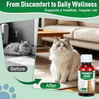 Natural pet wellness liquid treatment for feline hookworms and roundworms